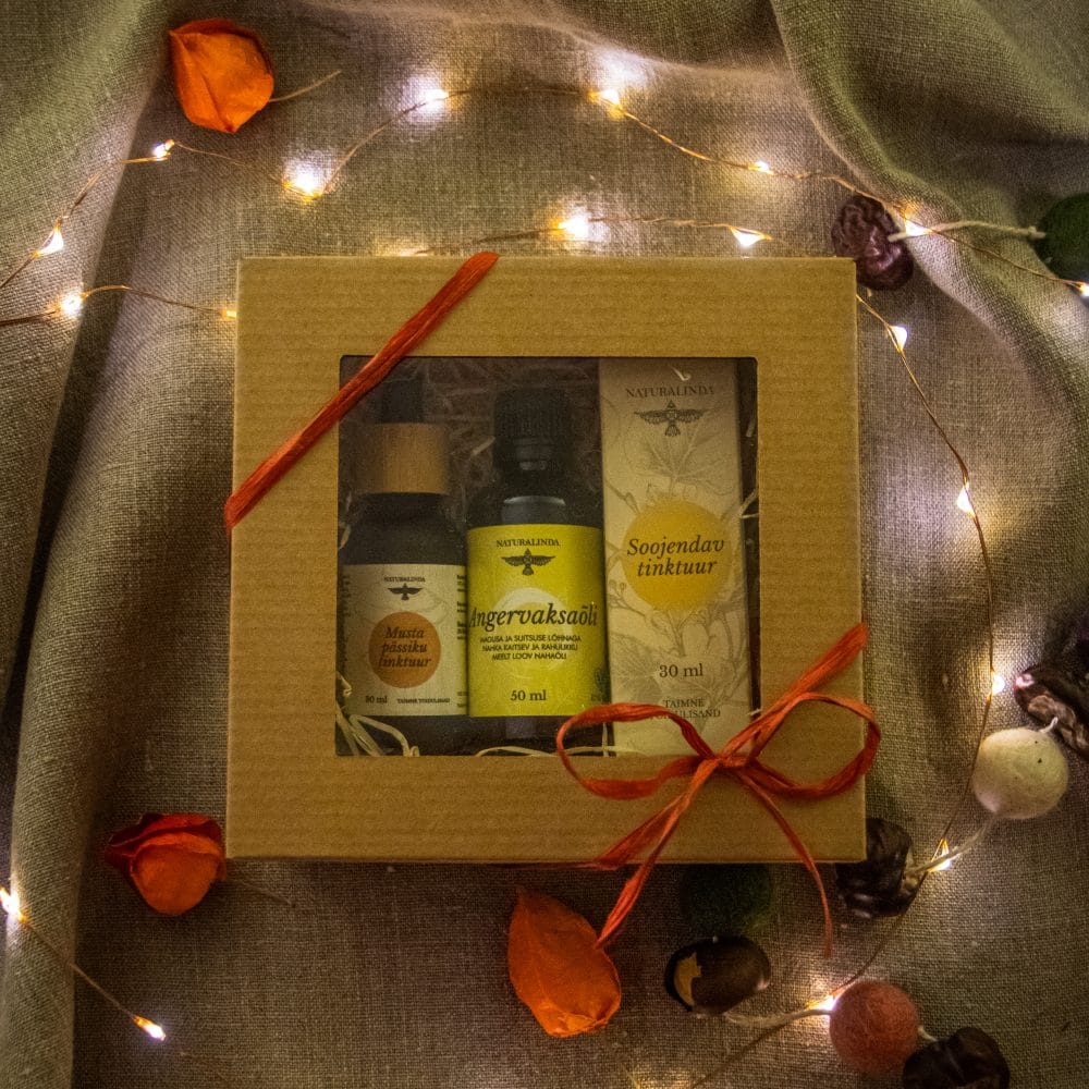 KINKEKOMPLEKT "LOODUSE SOE PAI" (musta pässiku tinktuur, angervaksaõli ja soojendav tinktuur)