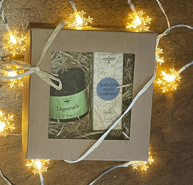 KINKEKOMPLEKT "LOODUSE RAHU JA RAMM" (liigsesesalv ja rahuliku meele tinktuur)